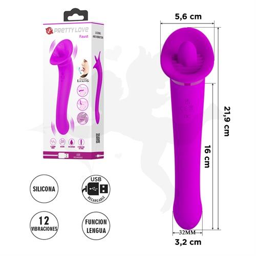 Estimulador de clitoris simil lengua con carga USB